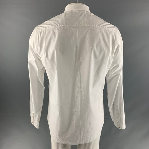 THE KOOPLES Size XL White Solid Cotton Button Up Long Sleeve Shirt