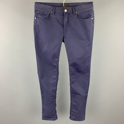 ACNE STUDIOS Size 34 Navy Cotton Blend Zip Casual Pants