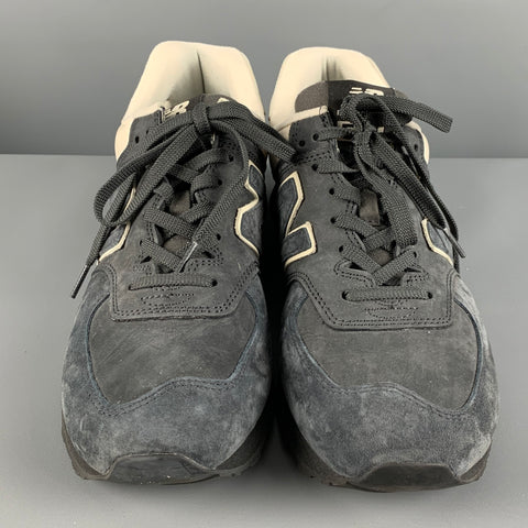 COMME des GARCONS MAN Size 11 Grey Navy Suede Low Top Sneakers