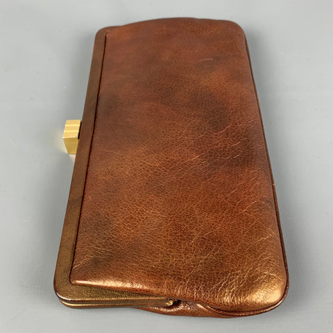 LAMBERTSON TRUEX Brown Leather Clutch Handbag