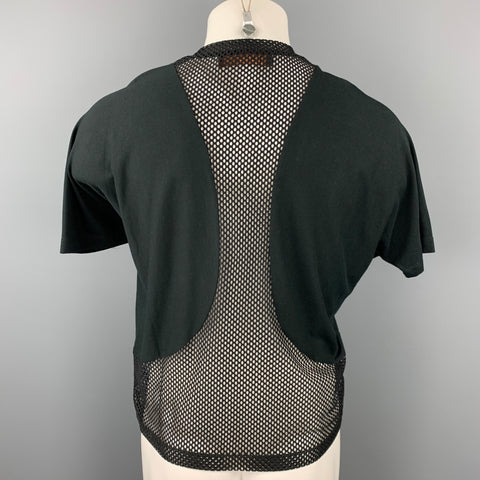 LINDER Camiseta de manga corta de poliéster de malla negra Talla XS