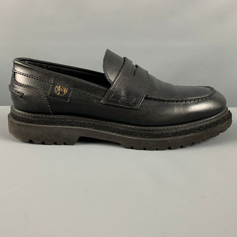GIULIANO GALIANO Size 10 Black Solid Leather Slip On Loafers
