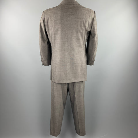 LUCIANO BARBERA Taille 44 Costume à revers cranté en laine gris chiné régulier