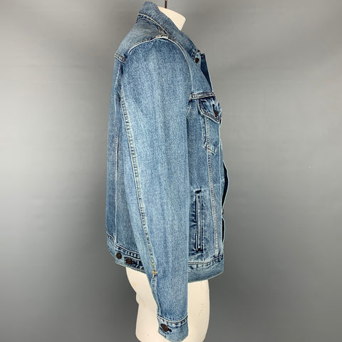 LEVI STRAUSS Vintage Fit Tamaño L Azul Denim Virgil Trucker Chaqueta