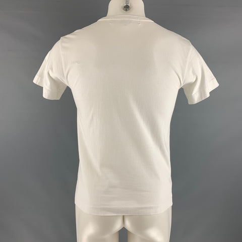 COMME des GARCONS Size S White Black Hearts Short Sleeve Shirt
