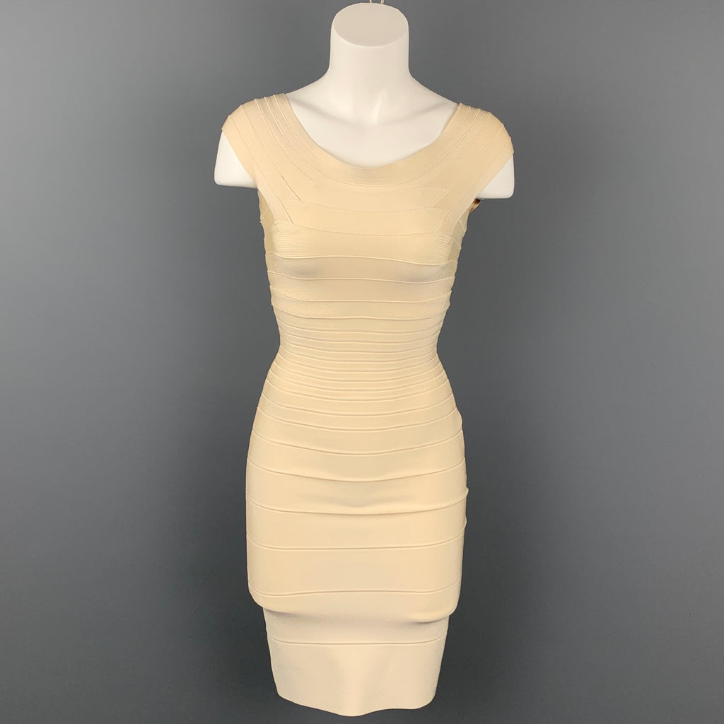 HERVE LEGER Size XS Cream Rayon Blend Bandage Marina Cocktail Dress – Sui  Generis Designer Consignment