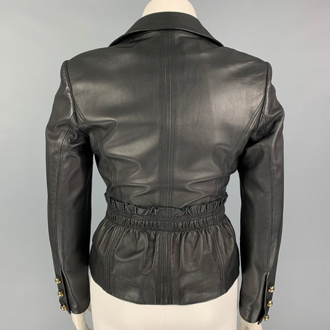 FERAUD Taille 8 Veste à simple boutonnage en cuir noir