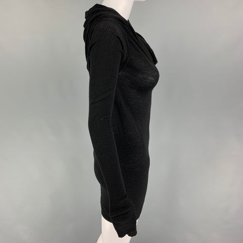 RICK OWENS Size M Black Long Sleeve Casual Cowl Neck Top
