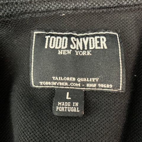 TODD SNYDER Size L Black Cotton Buttoned Polo
