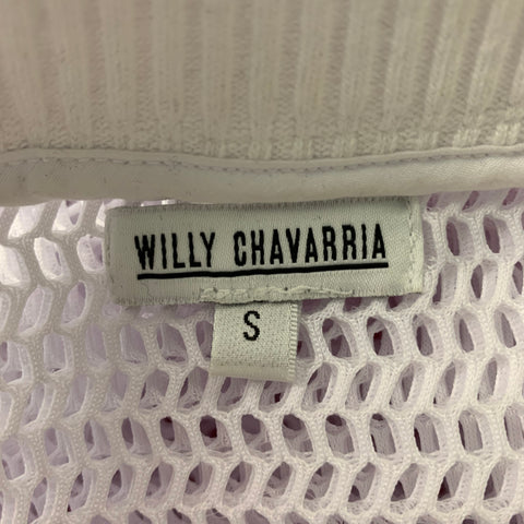 WILLY CHAVARRIA Size S White Mesh Polyester Cropped T-shirt