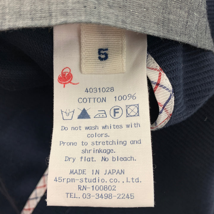 45rpm Size XL Navy Cotton Notch Lapel Jacket