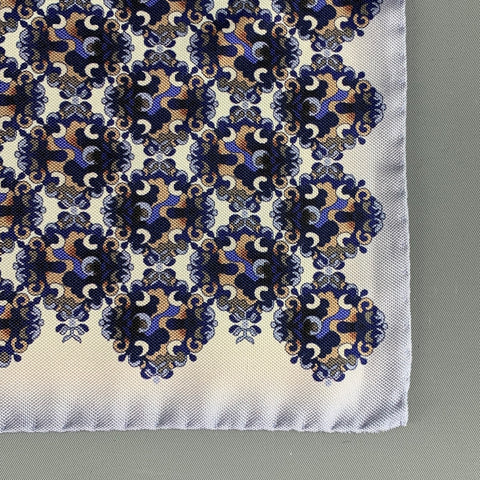 ETON Pochette de costume abstraite en soie lilas bleu marine