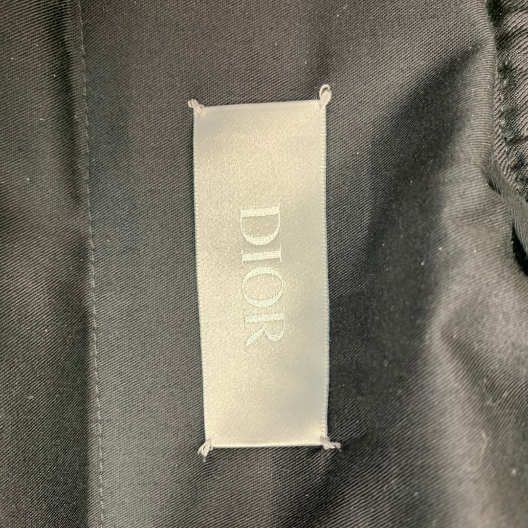 DIOR HOMME Size 36 Black Solid Wool Elastic Waistband Dress Pants