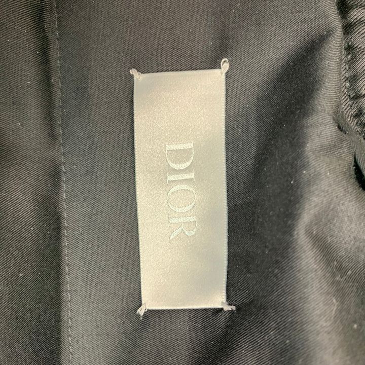 DIOR HOMME Size 36 Black Solid Wool Elastic Waistband Dress Pants
