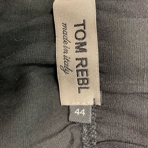 TOM REBL Size 28 Black Viscose Linen Drop-Crotch Casual Pants