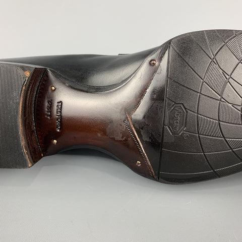 TOM FORD Size 12 Black Solid Leather Slip On Loafers