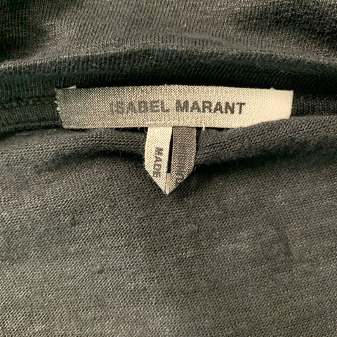 ISABEL MARANT Size L Black Linen Sleeveless T-shirt