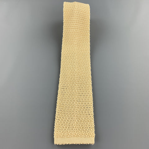 TURNBULL & ASSER Yellow Pastel Silk Textured Knit Tie