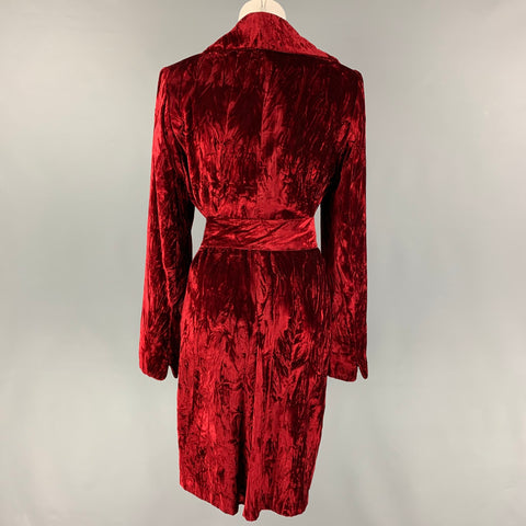 CHACOK Taille S Manteau ceinturé en acétate de viscose bordeaux