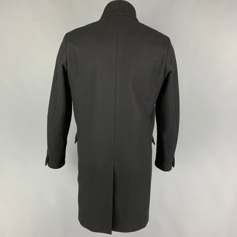 THEORY Size M Black Wool Blend Hidden Placket Coat