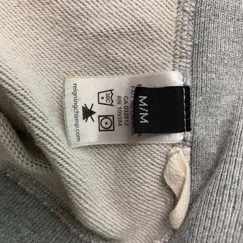 REIGNING CHAMP Size M Gray Solid Cotton Crew-Neck Pullover
