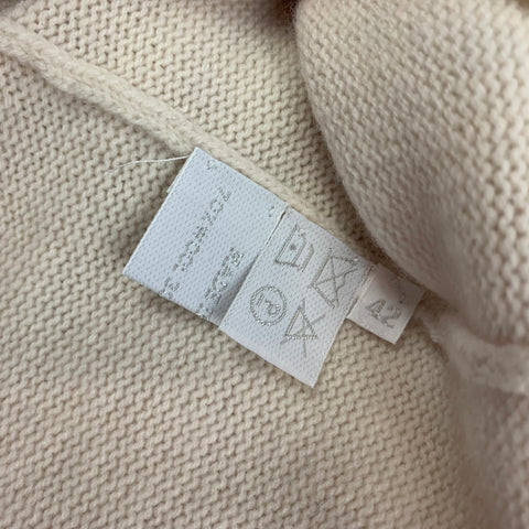 PRADA Cuello en V Talla 6 Jersey con cuello en V de lana / cachemira color crema