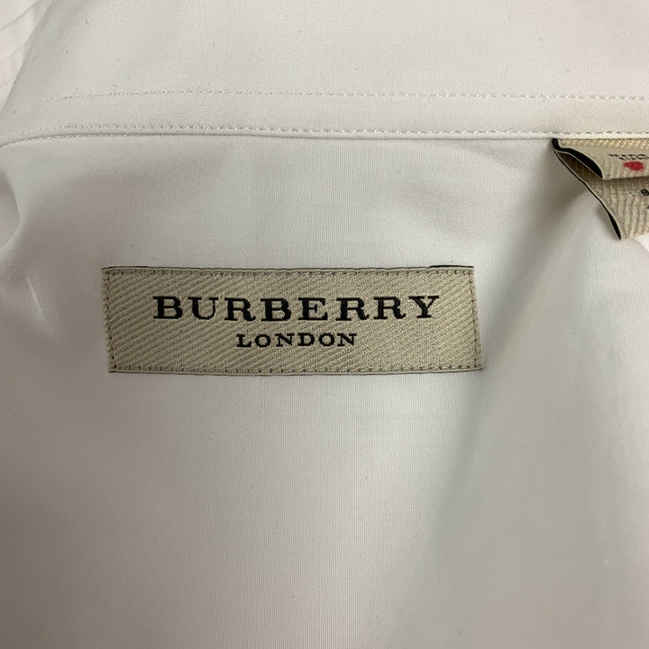 BURBERRY LONDON Size S White Cotton Tuxedo Long Sleeve Shirt