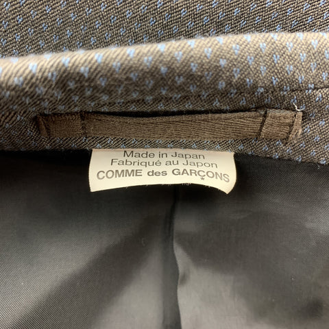 COMME des GARCONS HOMME PLUS Size L Grey & Blue Nailhead Wool / Polyester Sport Coat