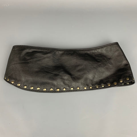 NO BRAND Ceinture large en cuir clouté noir taille S