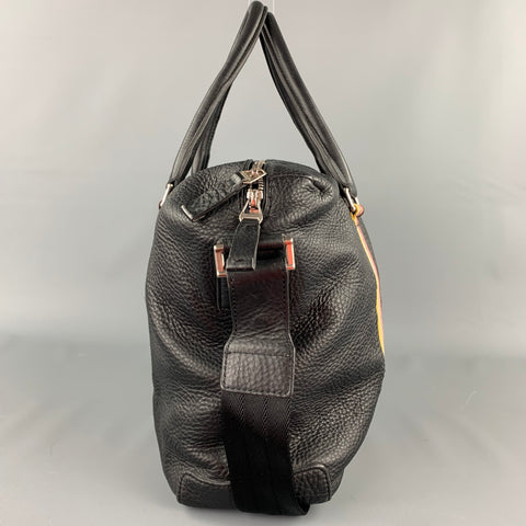 PAUL SMITH Black Pebble Grain Leather Laptop Bag