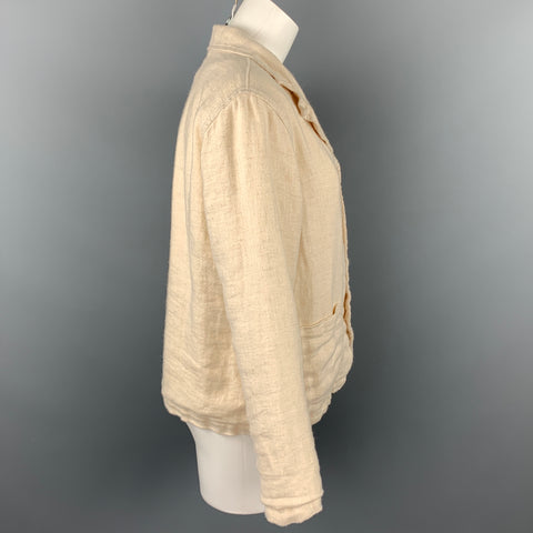 CP SHADES Taille S Veste à revers cranté en laine/lin beige