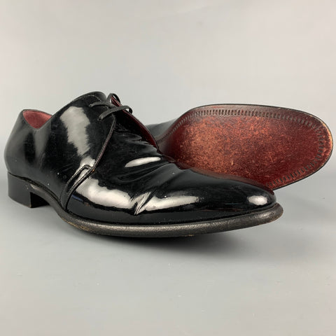 DOLCE & GABBANA Size 8.5 Black Leather Lace Up Shoes