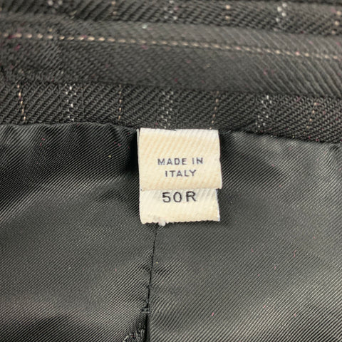 BURBERRY Taille 40 Manteau de sport à revers cranté en laine et coton à rayures noires et grises