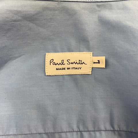 PAUL SMITH Size L Blue Embroidery Cotton Button Up Long Sleeve Shirt