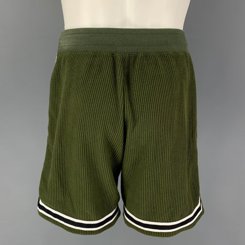 JOHN ELLIOTT FW18 Size S Green Black Cotton Polyester Drawstring Shorts