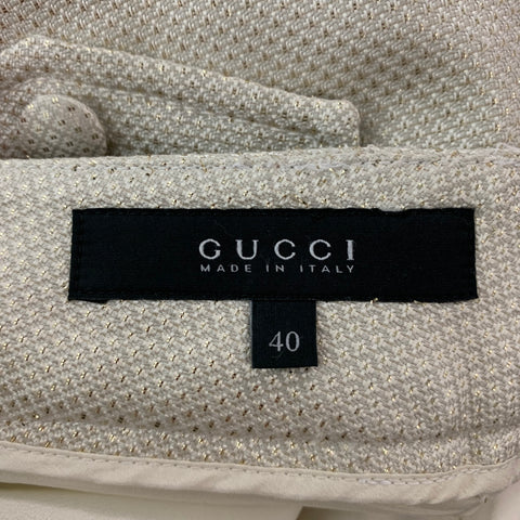 GUCCI Size 4 Silver Cotton Silk Low Back Dress Pants