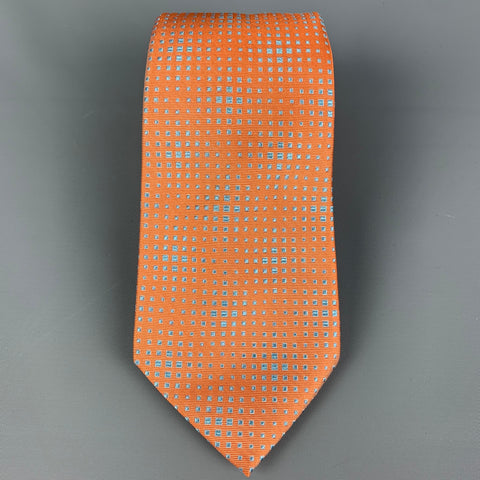 PAUL SMITH Purple Orange Square Silk Tie