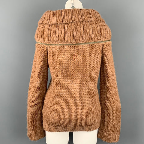 A.F. VANDERVORST Size S Camel Mohair Blend Cowl Neck Sweater