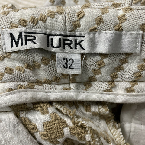 MR TURK Size 32 Beige Tan Woven Cotton Zip Fly Casual Pants