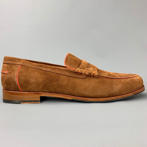 PS by PAUL SMITH Size 12 Tan Suede Contrast Stitch Slip On Teddy Loafers