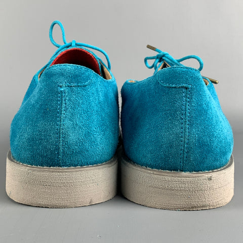 FLORSHEIM Size 12 Turquoise Suede Derby Lace Up Shoes