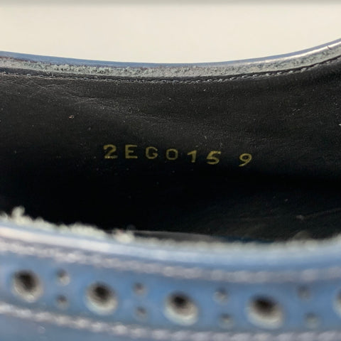 PRADA Size 10 Blue Black Perforated Leather Platform Lace Up Shoes