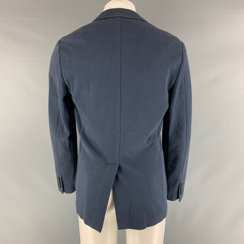 THEORY Size 40 Navy Solid Cotton Blend Notch Lapel Sport Coat