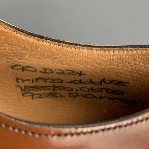 CHURCH'S Size 10 Tan Leather Contrast Stitch Leather Soles Lace Up Shoes