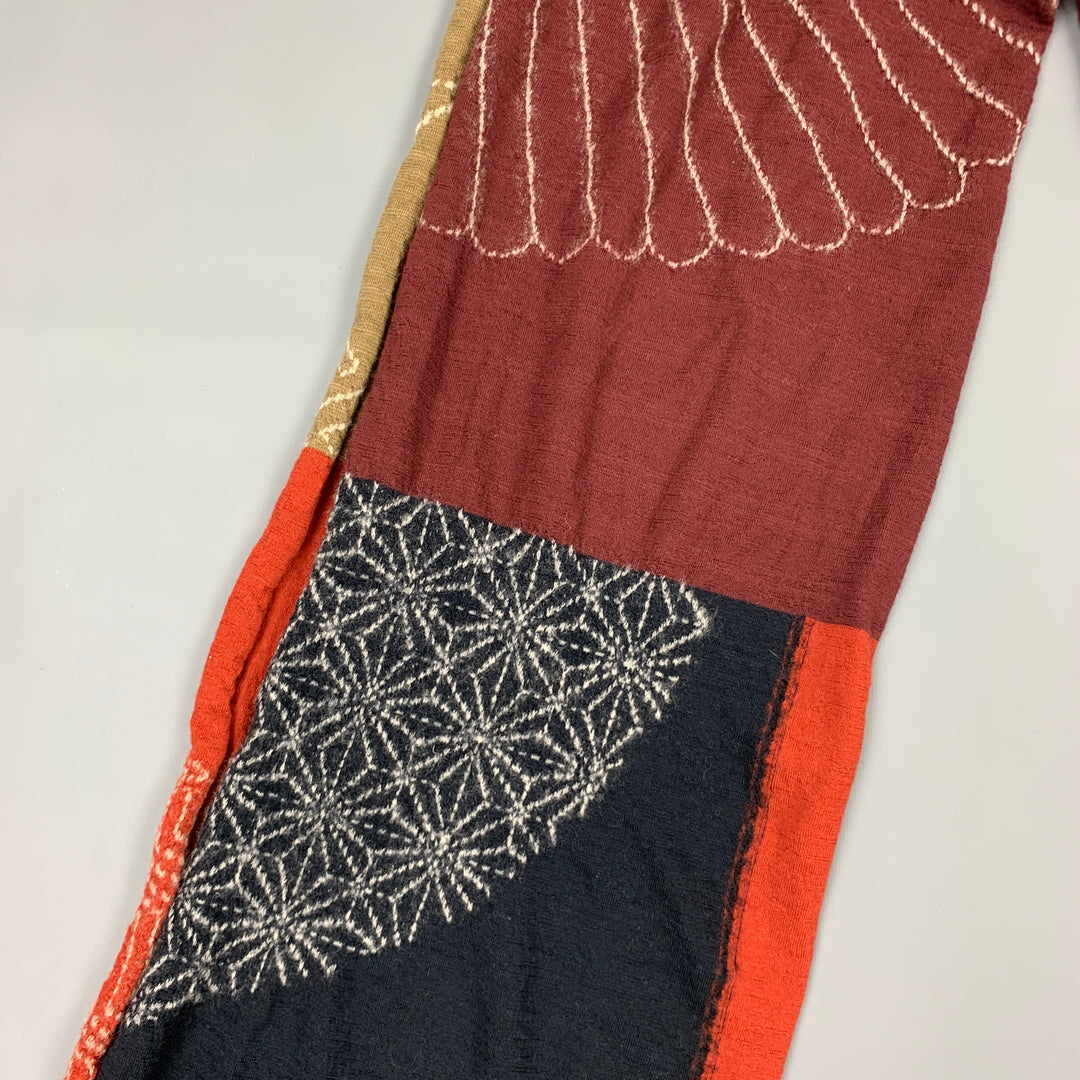 KAPITAL Brown & Black Embroidered Wool Scarf