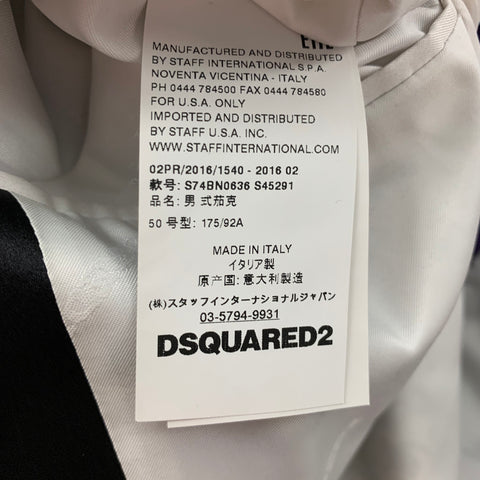 DSQUARED2 Size 40 Black & White Houndstooth Cotton / Silk Sport Coat