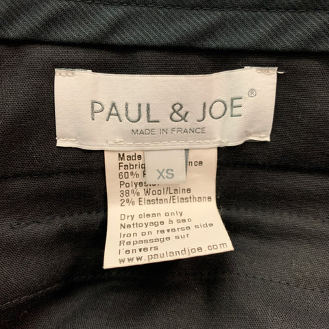 PAUL & JOE Size 34 Black Solid Polyester Wool Shawl Collar Suit