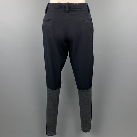 Pantalon décontracté skinny en laine vierge avec patch tricoté noir taille 2 MARNI