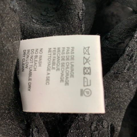 CARVEN Talla M Top Vestido Manga Corta Poliéster Encaje Negro
