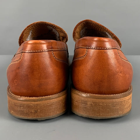 CASANOVA Size 10.5 Tan Leather Penny Loafers